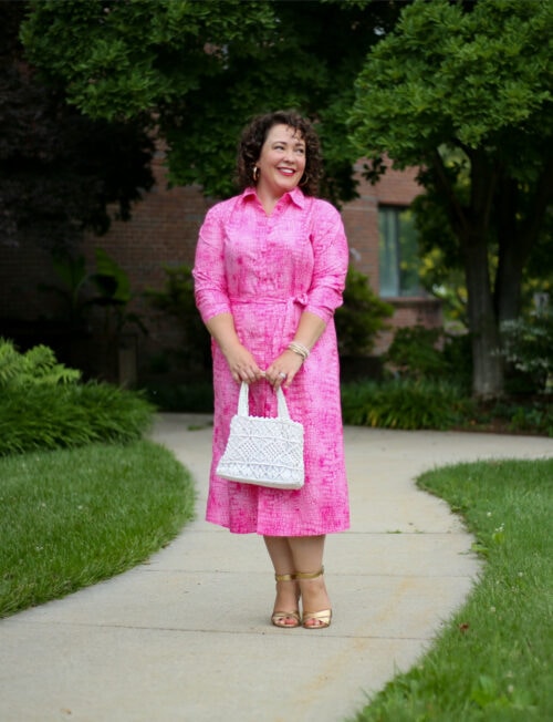 Pink Cotton Shirtdress from Chico’s Black Label