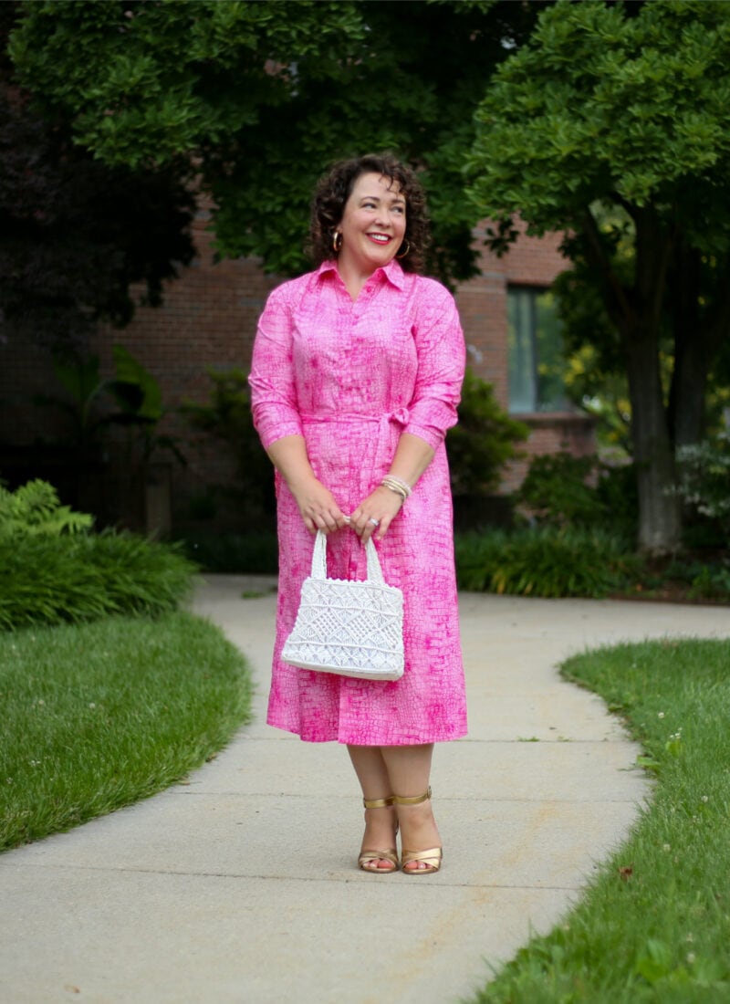 Pink Cotton Shirtdress from Chico’s Black Label