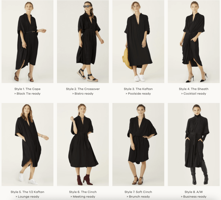 Ever by X dress review. Image shows the Ever by X One Dress styled eight different ways.