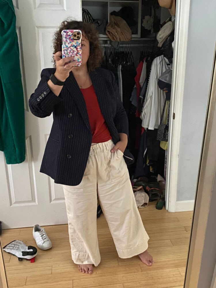 jcrew bristol blazer navy pinstripe double breasted
