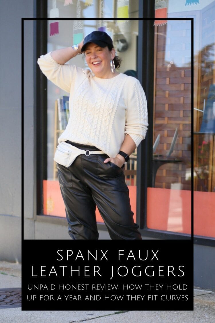 Spanx faux leather joggers review by Wardrobe Oxygen