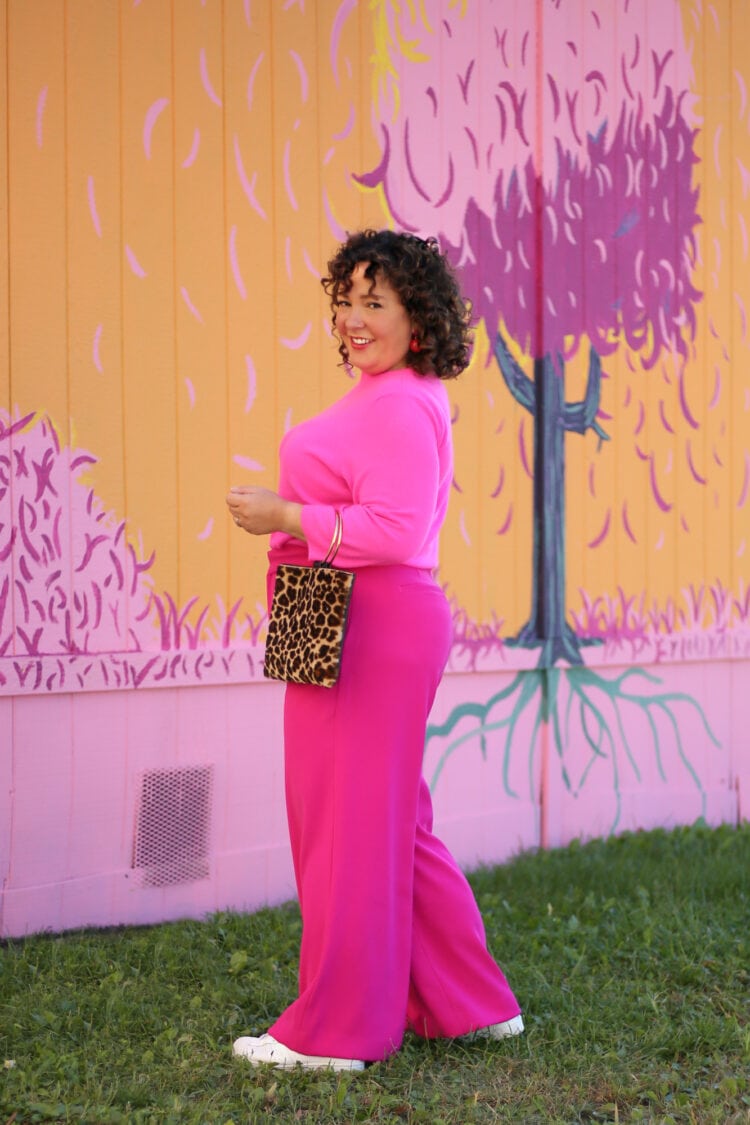 hot pink wide leg pants