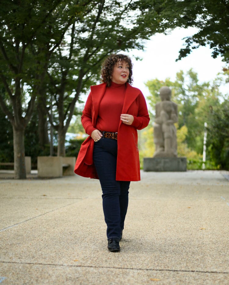 Chico's spiced red sweater coat