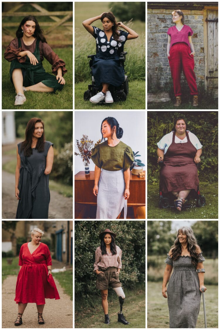 collage of looks created by size inclusive slow fashion brand House of Flint