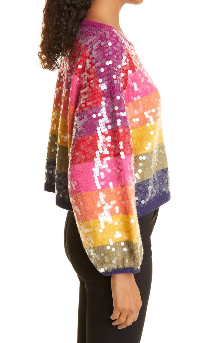 farm rio sequin rainbow sweater