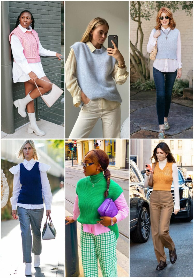 how to style a sweater vest for spring