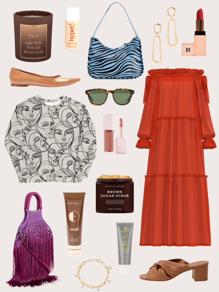 Weekend Reads #186 1 Collage of clothing, bags, shoes, accessories, and beauty products created by Black owned businesses.