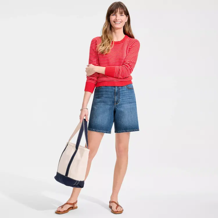 The Best Denim Shorts for Women Over 40: Size-Inclusive Picks for Most Every Body 1 Lands' End Petite Soft Denim Mid Rise 7 Jean Shorts