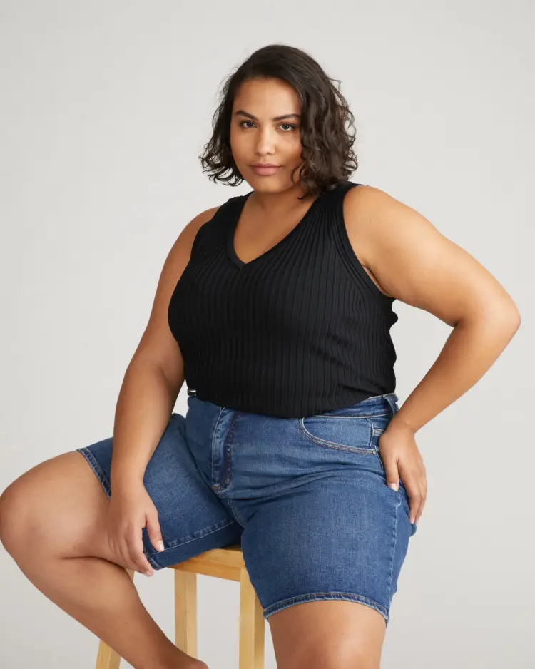 The Best Denim Shorts for Women Over 40: Size-Inclusive Picks for Most Every Body 5 Universal Standard Lou Loose Fit Denim Shorts