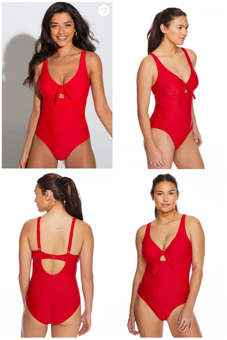 bow front swimsuit for large busts