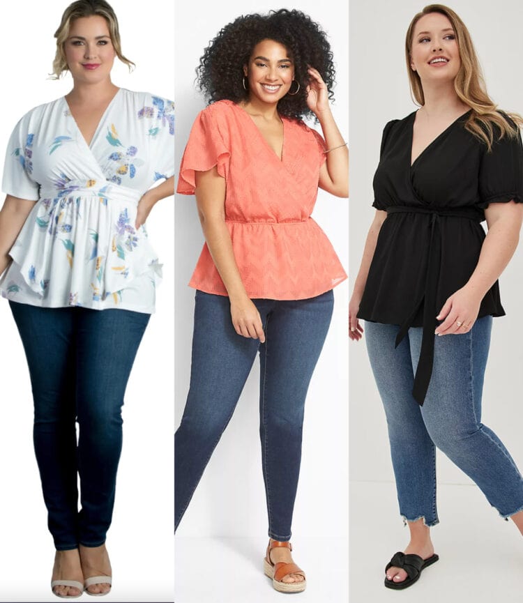 plus size shirts that hide belly