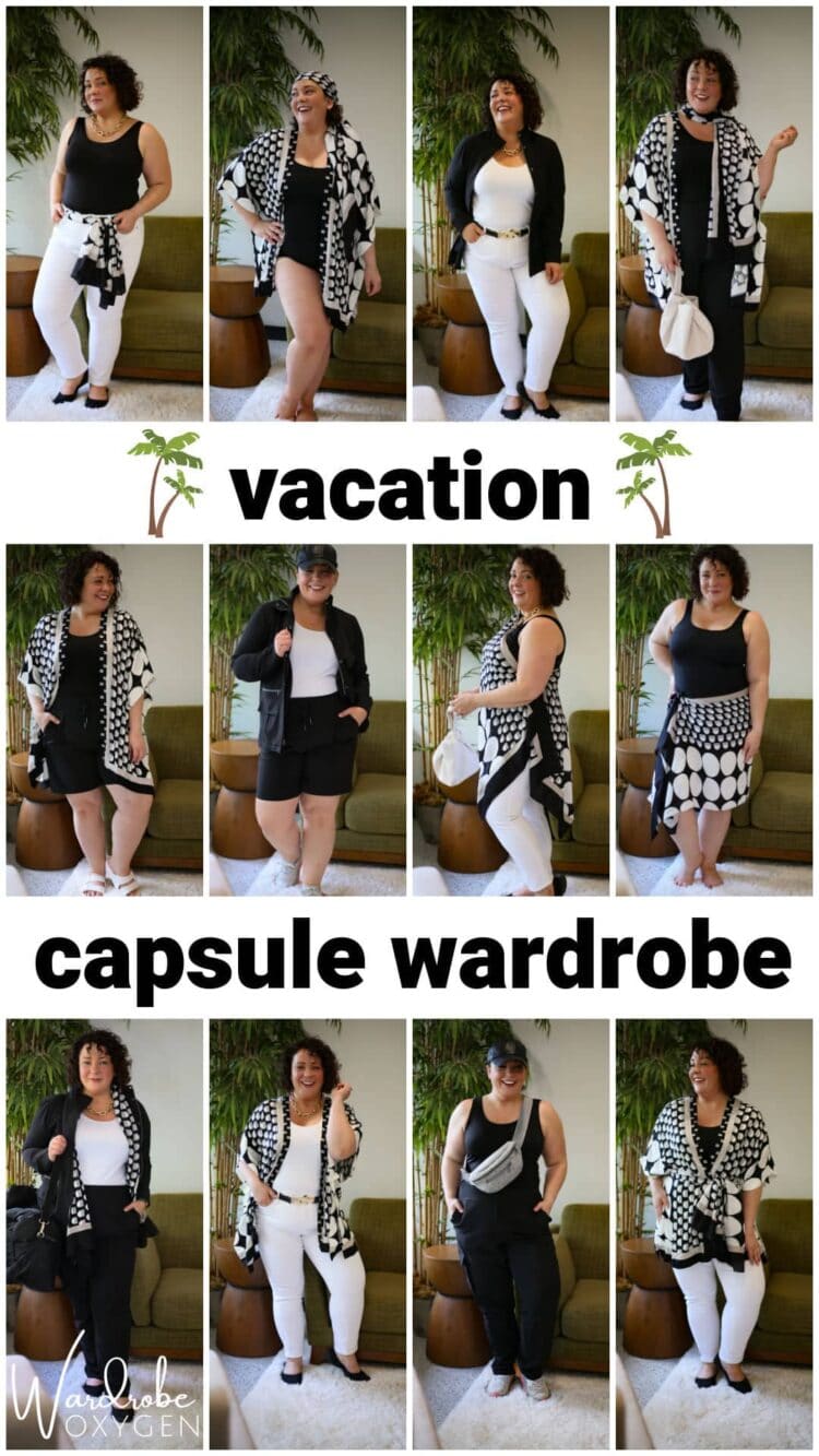 vacation capsule wardrobe featuring Chico's Zenergy Collection by Wardrobe Oxygen