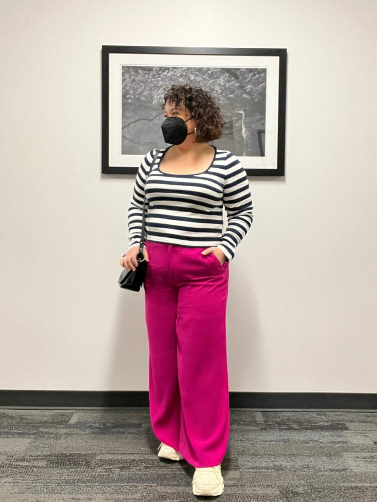 pink wide leg pants