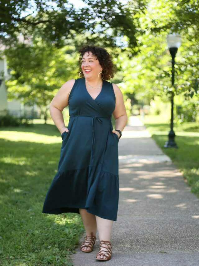 Size-Inclusive Wrap Dress for Curves