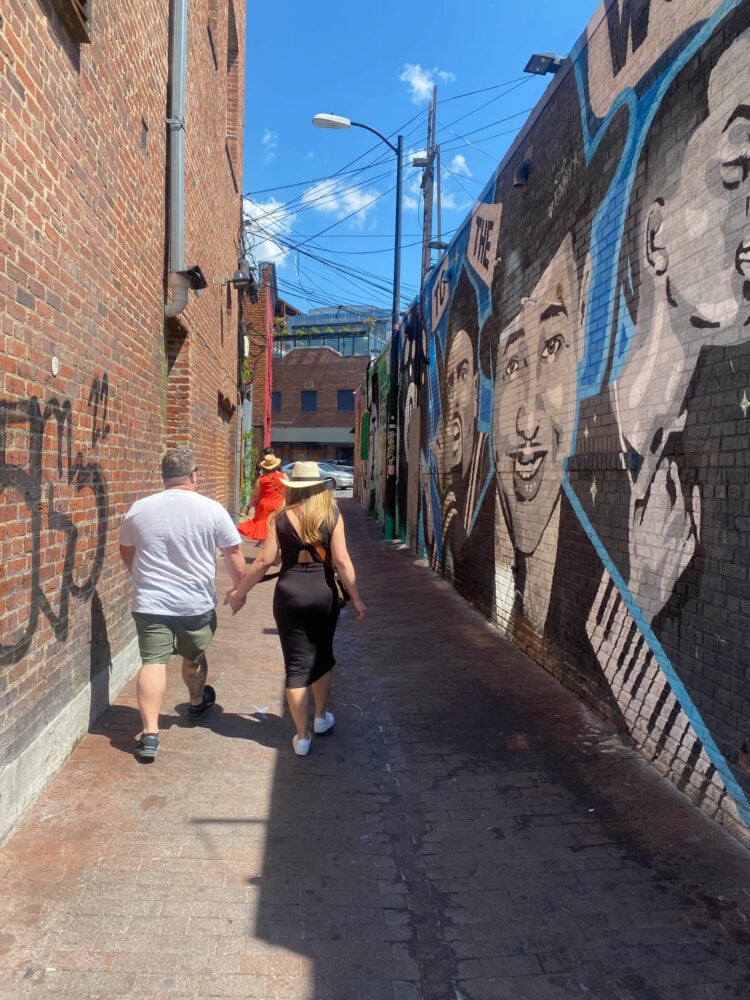 Walking through an alleyway near the Howard Theater in Washington DC