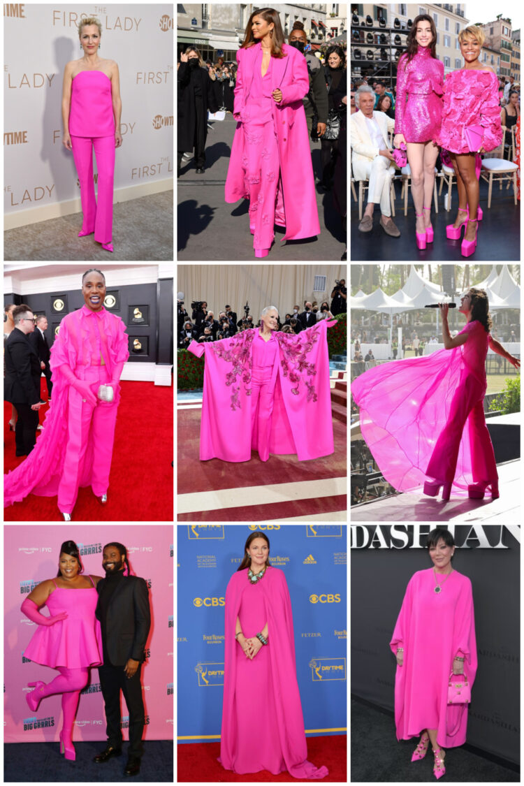 celebrities in valentino pink