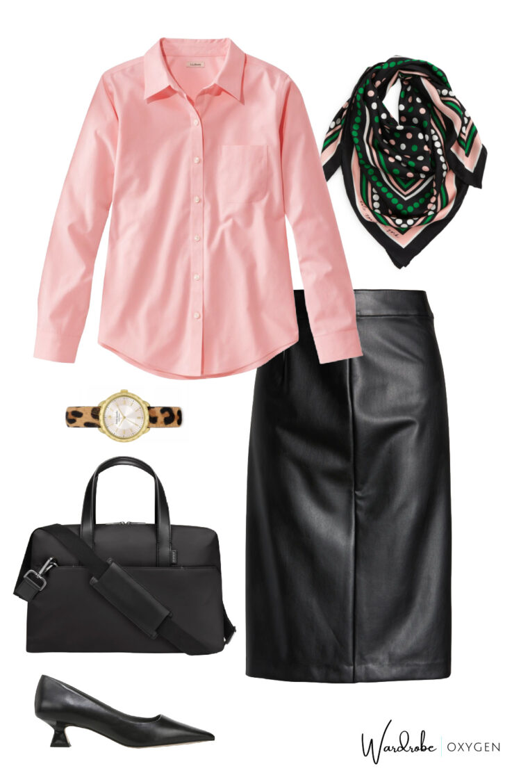 how to style a leather skirt for work