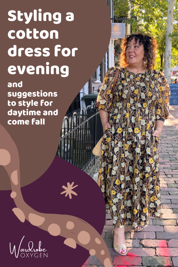 styling a cotton dress for evening by wardrobe oxygen