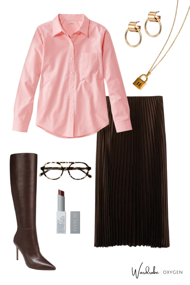 styling a pink shirt for fall