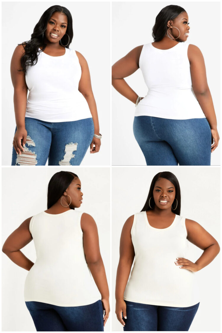 the best white plus size tank