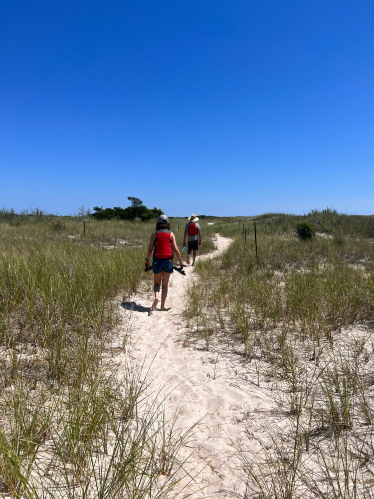 walking across fire island