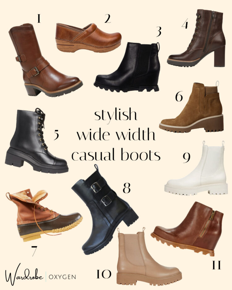 stylish wide width casual boots