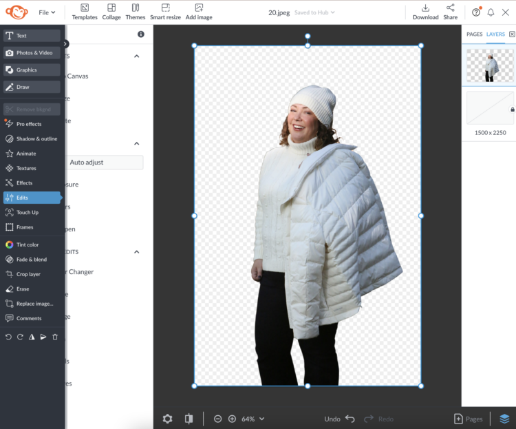 Removing image background in PicMonkey