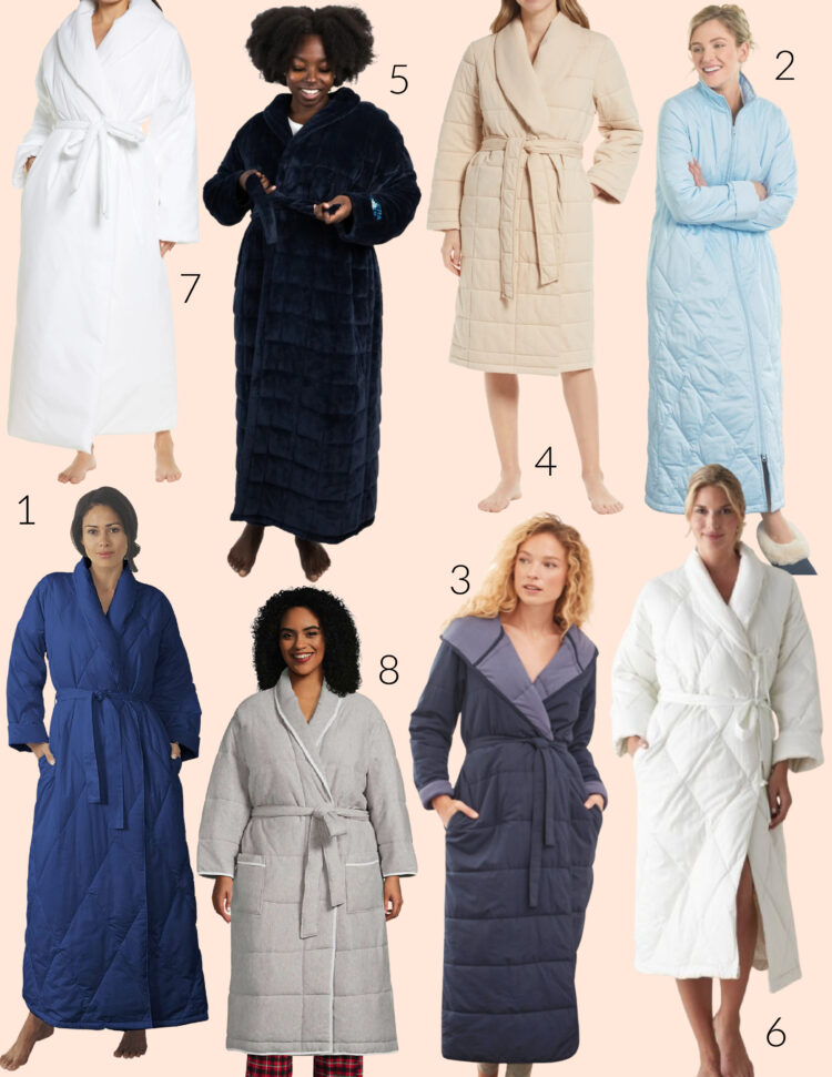 6 quilted robes for women