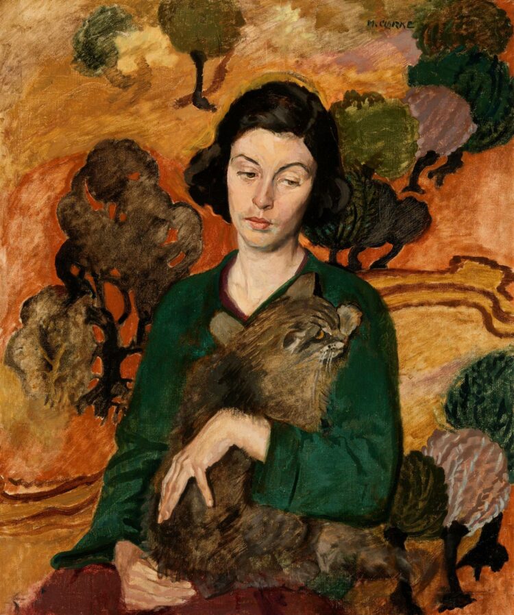 Ann with Cat circa 1924 by Margaret Clarke