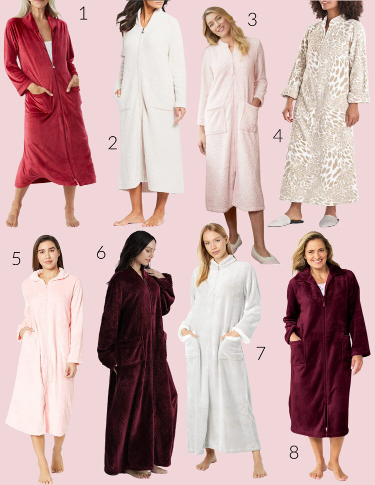 the coziest zip front robes