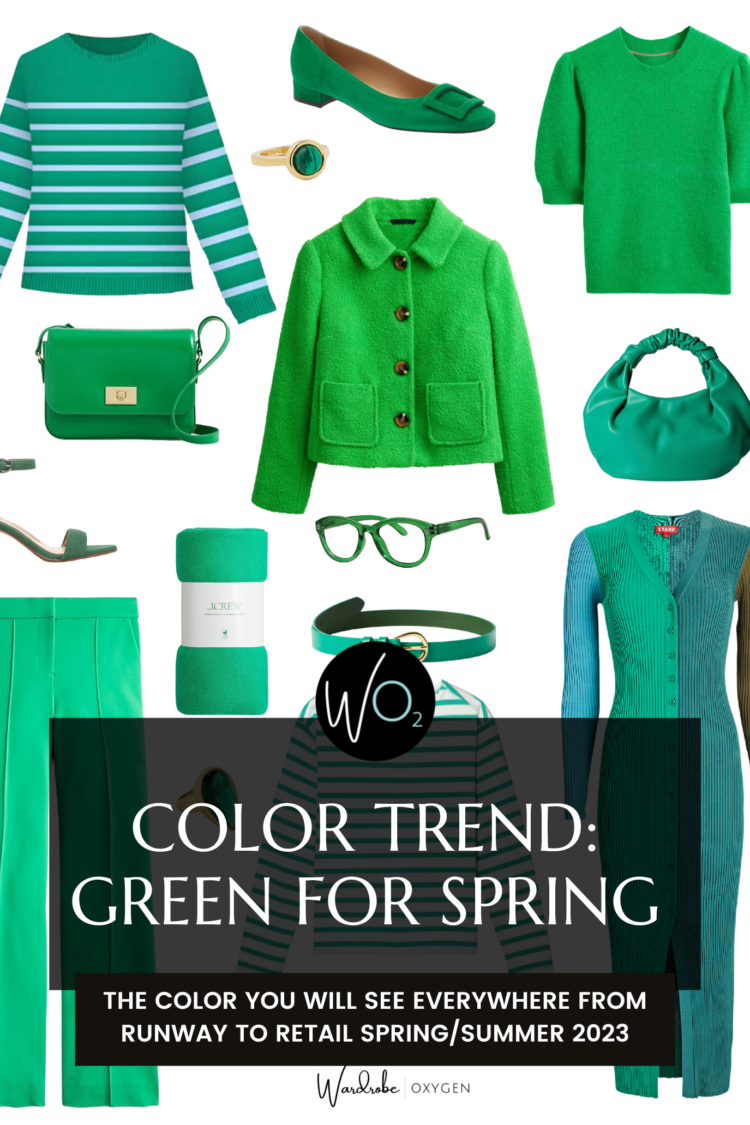 The 2023 Color Trend You'll See Everywhere 1 green for spring 2023 will be a hot fashion trend my picks by wardrobe oxygen