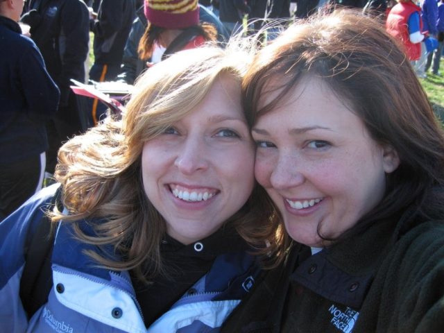 Alison Gary and Shelly Maynard in 2008 at a heart walk in DC