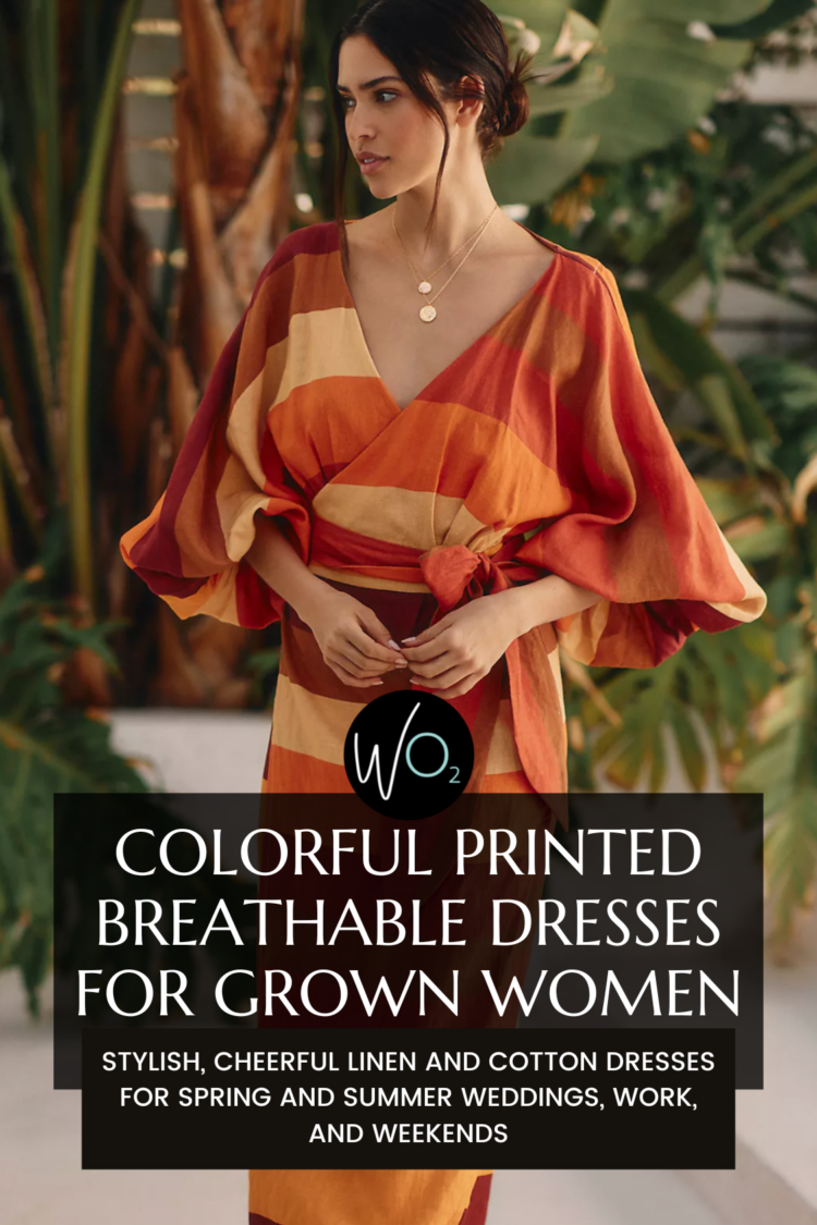 colorful printed breathable dresses for grown women by wardrobe oxygen