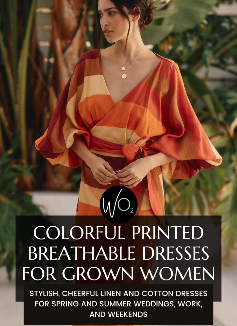 Colorful Printed Breathable Dresses for Grown Women