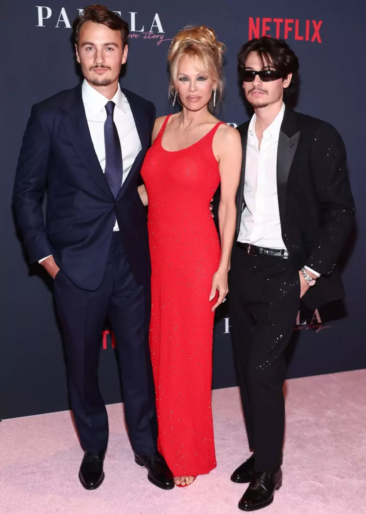 pamela anderson with her sons