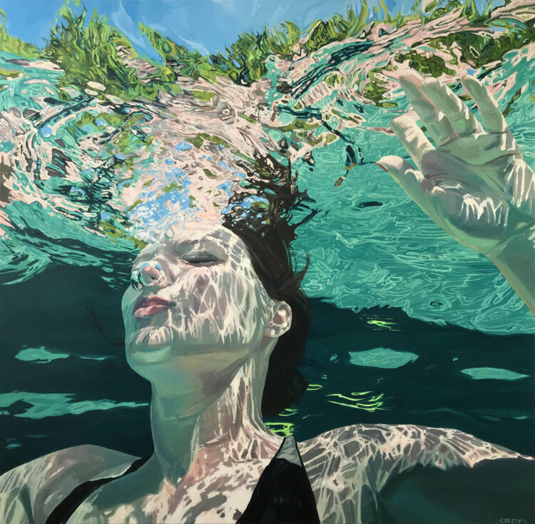 washes away, 60x60", oil on canvas Samantha French