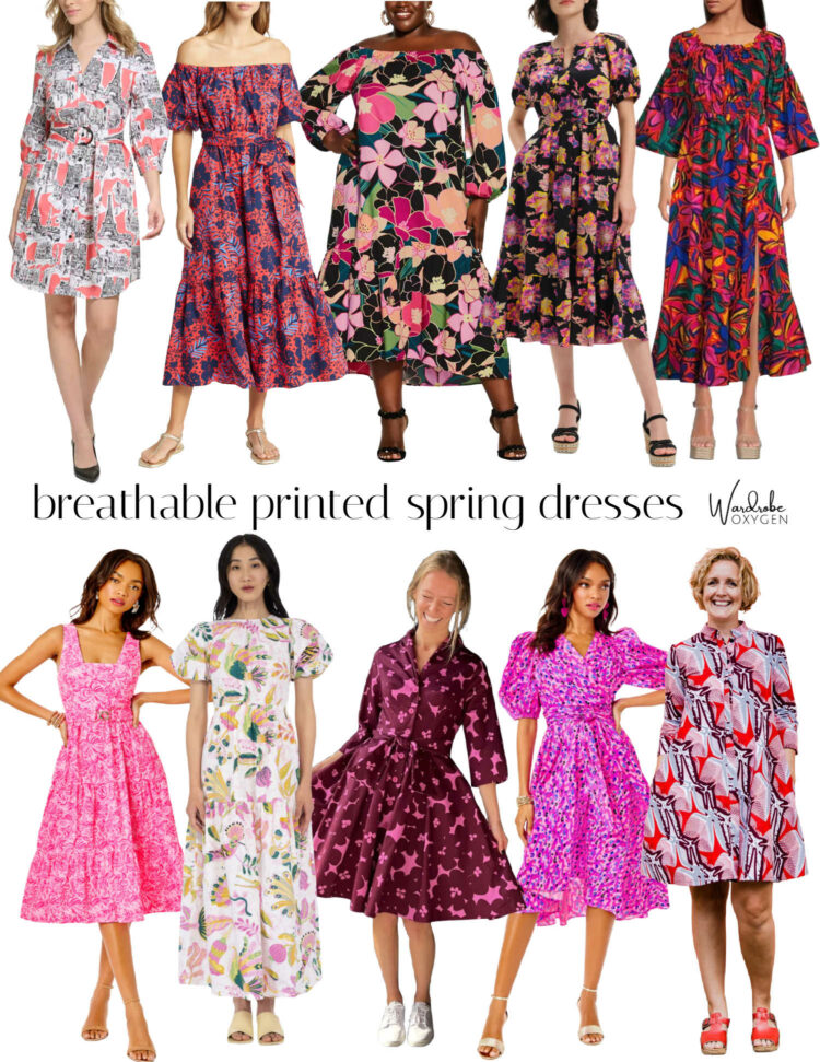 Colorful Printed Breathable Dresses for Grown Women