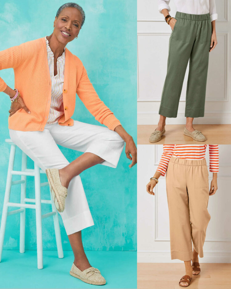 Pull-On Wide Crop Pants | Talbots Spring New Arrivals