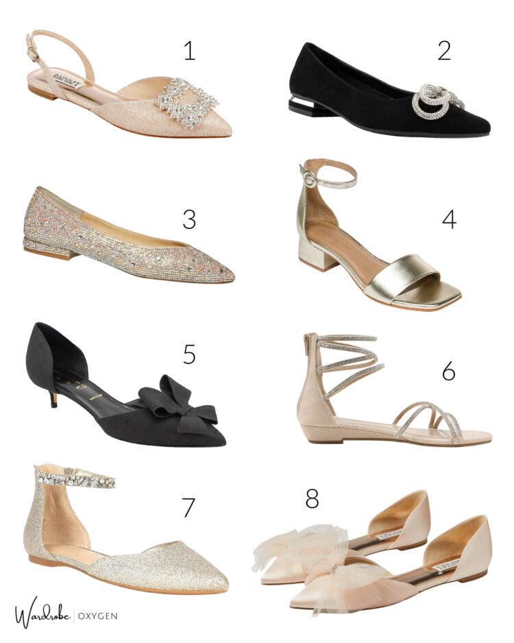 Dressy Flat Shoes for a Short Cocktail Dress