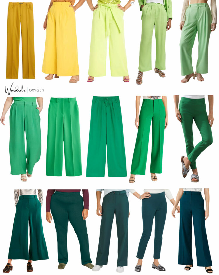 Shades of Yellow and green pants for spring