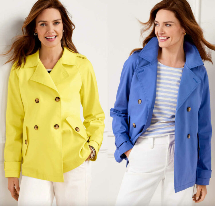 Talbots short trench coat