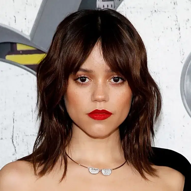 Actress Jenna Ortega sporting a wolf cut