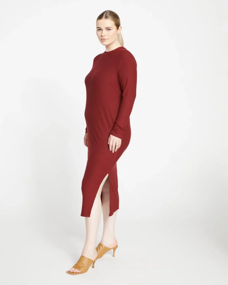 Long Sleeve Rib Maxi Dress