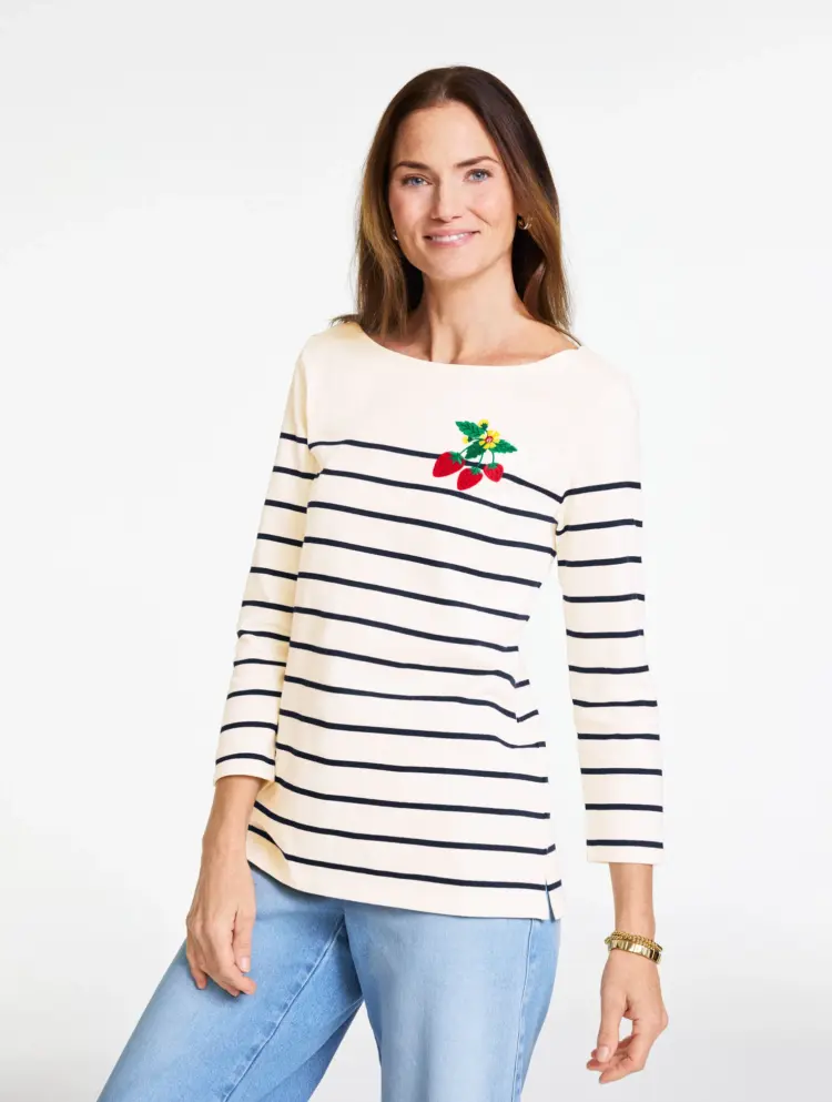 The 15 Best Breton Striped Shirts for Grown-ass Women 9 the talbots authentic tee is one of the best breton tops for women