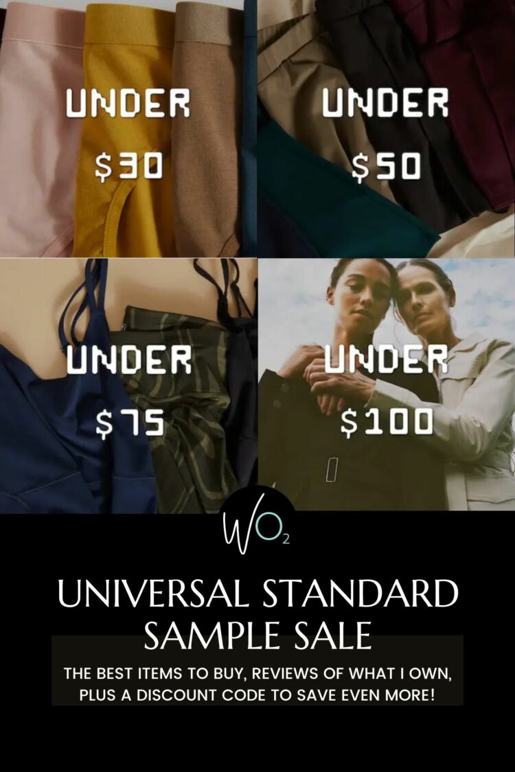 Universal Standard Sample Sale details plus a promo code for 10% off from Wardrobe Oxygen