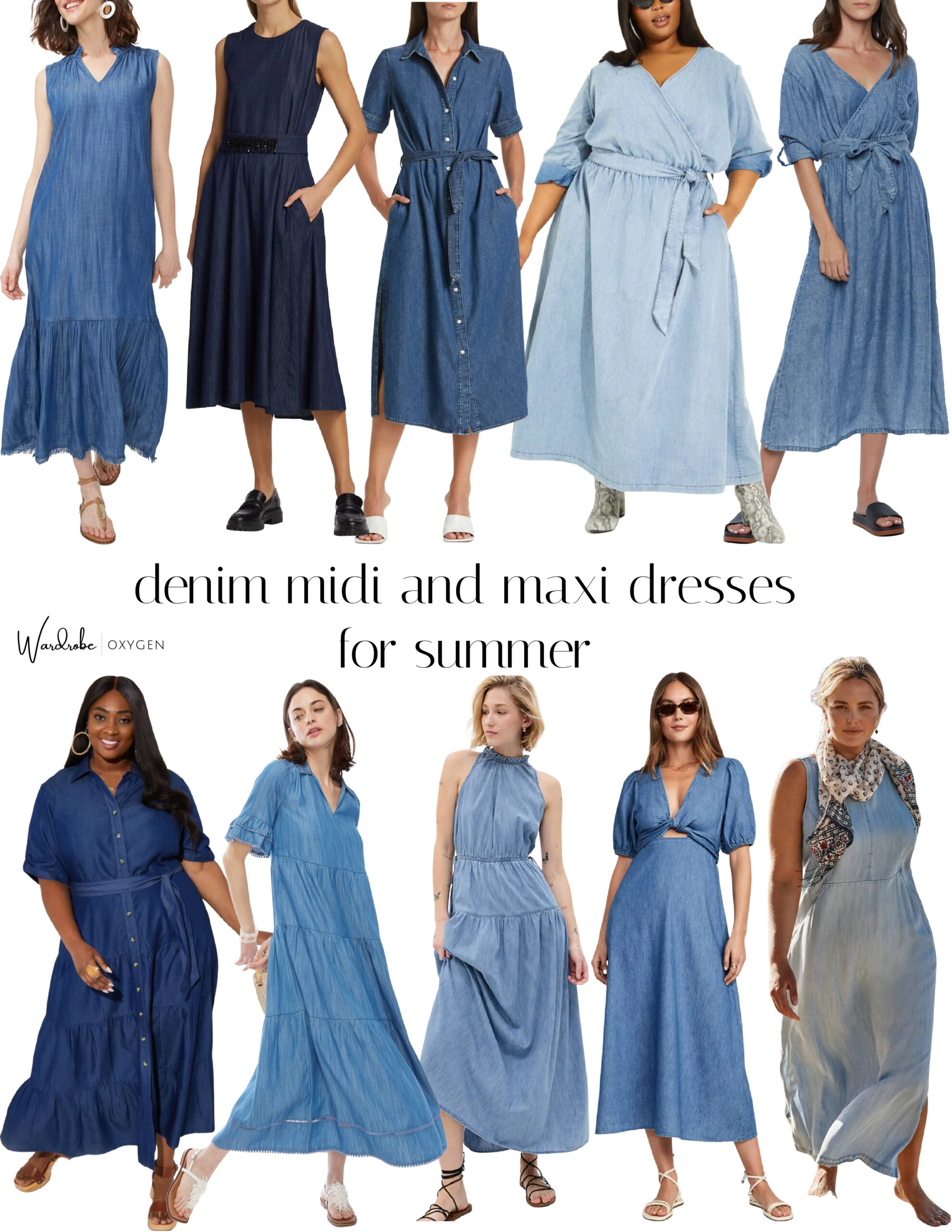 Midi Denim Dresses for Summer
