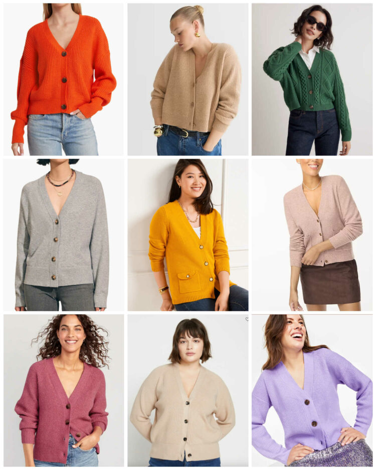 what cardigans are in style in 2023? Fashionable cardigans for women over 40 by Wardrobe Oxygen