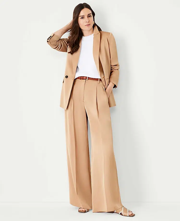 The Unexpected Versatility of a Satin Pantsuit from Ann Taylor