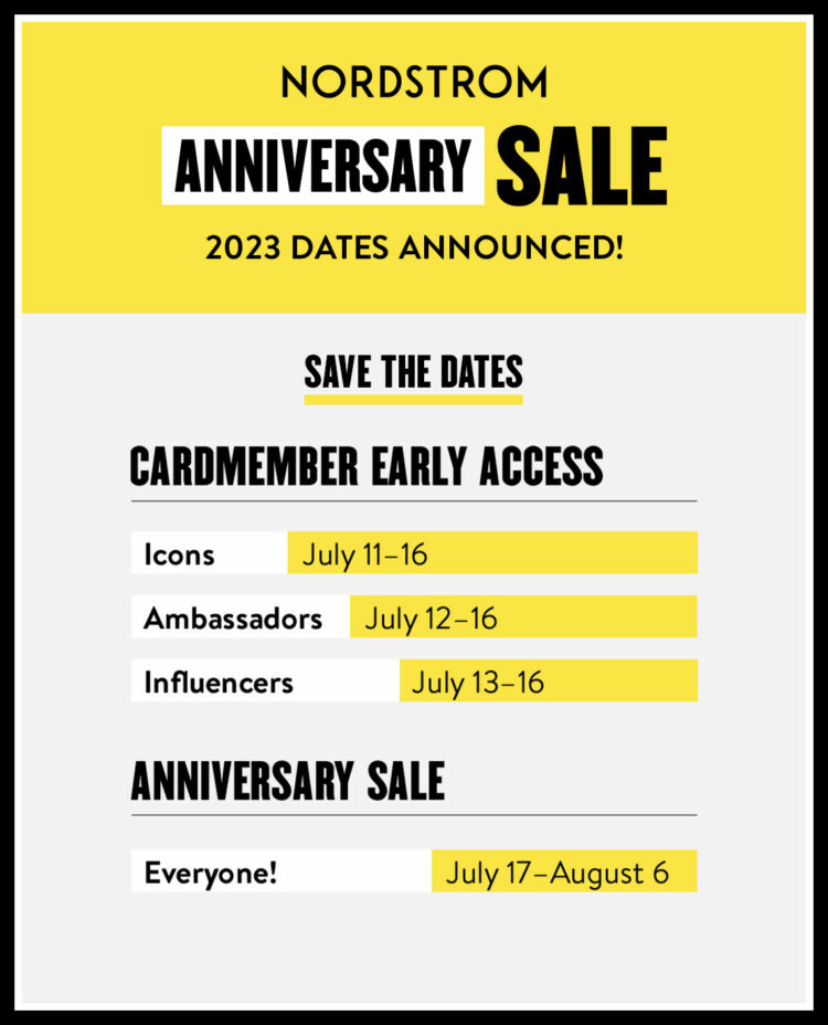 nordstrom anniversary sale dates