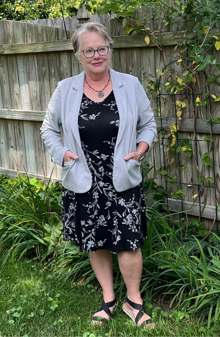 gray blazer from Petite Principle